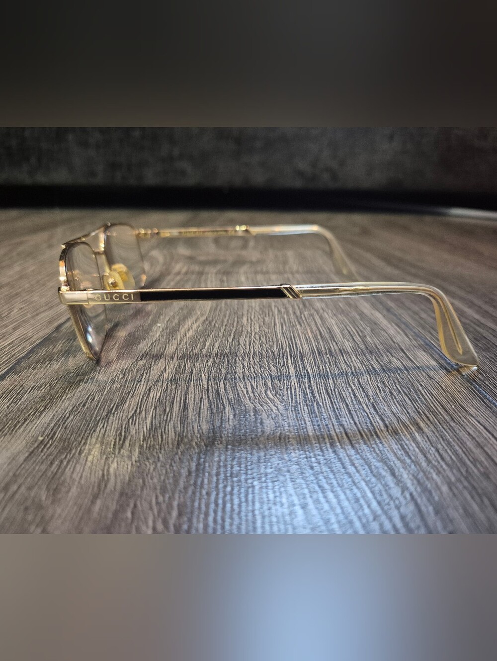 Vintage Gucci Gold Metal Aviator Glasses - Vintage Made In Japan